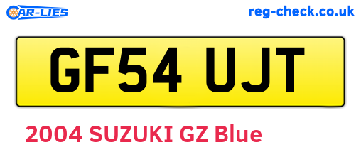 GF54UJT are the vehicle registration plates.
