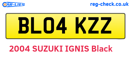 BL04KZZ are the vehicle registration plates.