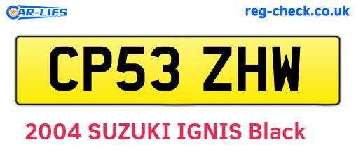 CP53ZHW are the vehicle registration plates.