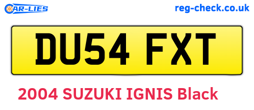 DU54FXT are the vehicle registration plates.