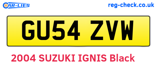 GU54ZVW are the vehicle registration plates.