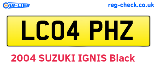 LC04PHZ are the vehicle registration plates.