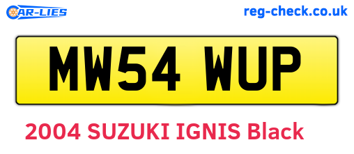 MW54WUP are the vehicle registration plates.