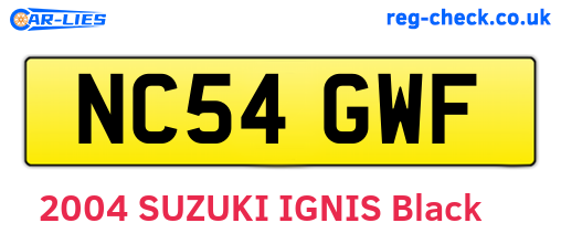 NC54GWF are the vehicle registration plates.