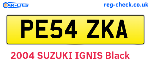 PE54ZKA are the vehicle registration plates.