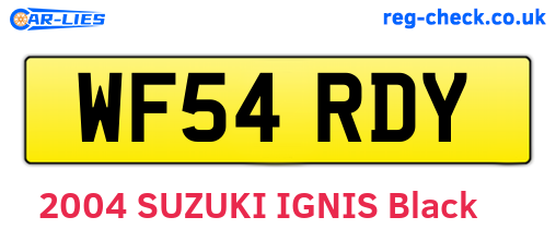 WF54RDY are the vehicle registration plates.