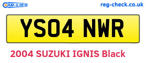 YS04NWR are the vehicle registration plates.