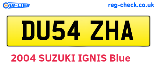 DU54ZHA are the vehicle registration plates.