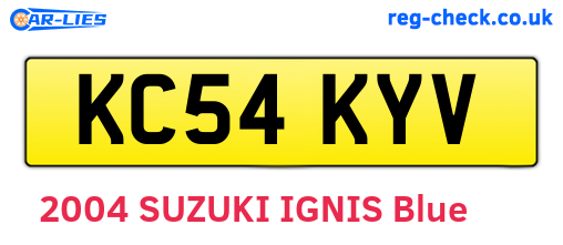 KC54KYV are the vehicle registration plates.