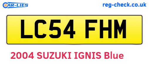 LC54FHM are the vehicle registration plates.