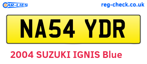 NA54YDR are the vehicle registration plates.