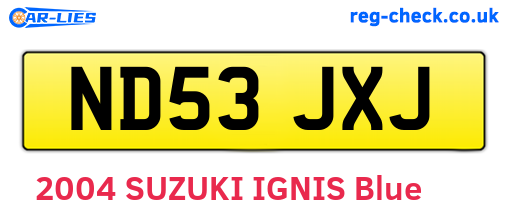 ND53JXJ are the vehicle registration plates.