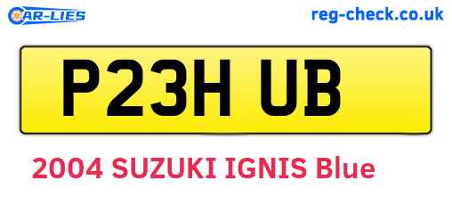 P23HUB are the vehicle registration plates.