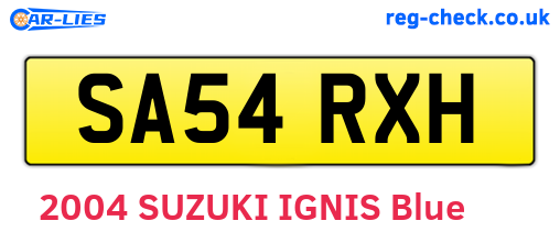 SA54RXH are the vehicle registration plates.