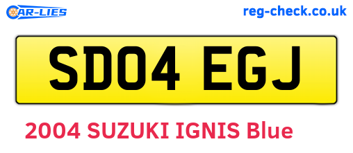 SD04EGJ are the vehicle registration plates.