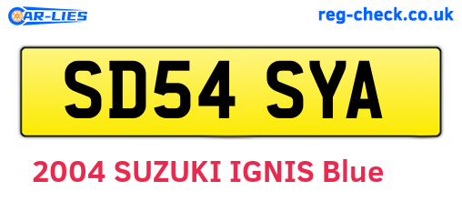 SD54SYA are the vehicle registration plates.