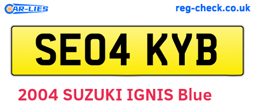 SE04KYB are the vehicle registration plates.