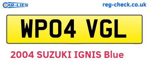 WP04VGL are the vehicle registration plates.