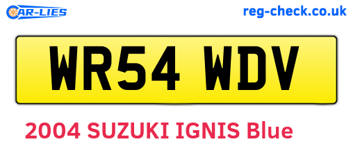 WR54WDV are the vehicle registration plates.