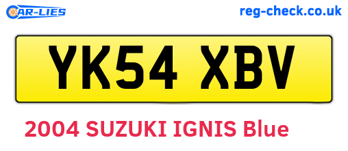 YK54XBV are the vehicle registration plates.
