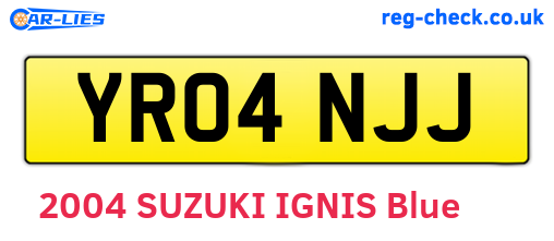 YR04NJJ are the vehicle registration plates.
