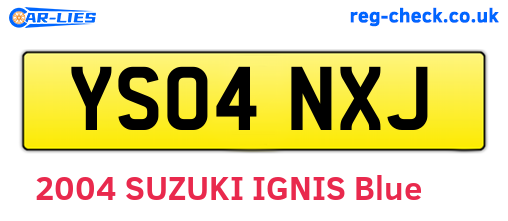 YS04NXJ are the vehicle registration plates.