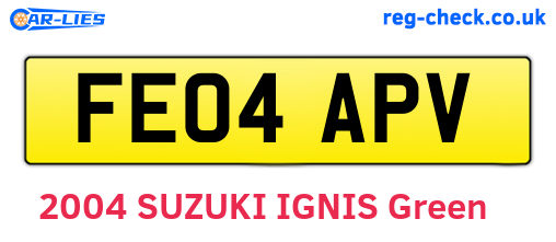 FE04APV are the vehicle registration plates.