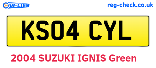 KS04CYL are the vehicle registration plates.