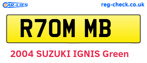 R70MMB are the vehicle registration plates.