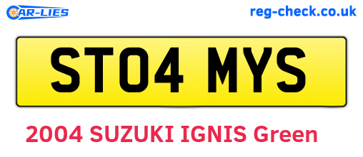 ST04MYS are the vehicle registration plates.