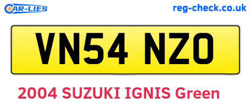 VN54NZO are the vehicle registration plates.