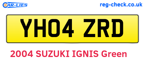YH04ZRD are the vehicle registration plates.