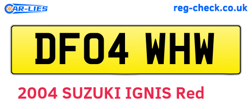 DF04WHW are the vehicle registration plates.