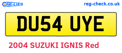DU54UYE are the vehicle registration plates.