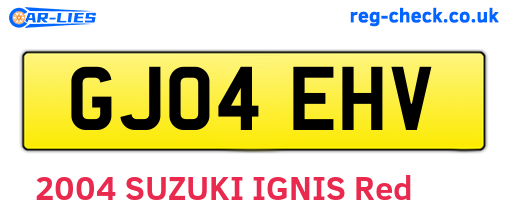 GJ04EHV are the vehicle registration plates.