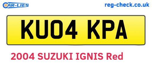 KU04KPA are the vehicle registration plates.