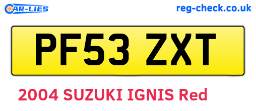 PF53ZXT are the vehicle registration plates.