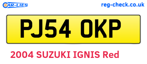 PJ54OKP are the vehicle registration plates.