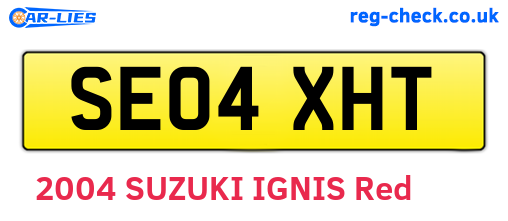 SE04XHT are the vehicle registration plates.