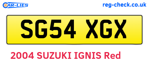 SG54XGX are the vehicle registration plates.