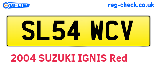 SL54WCV are the vehicle registration plates.