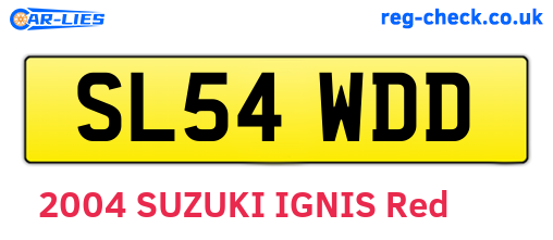 SL54WDD are the vehicle registration plates.
