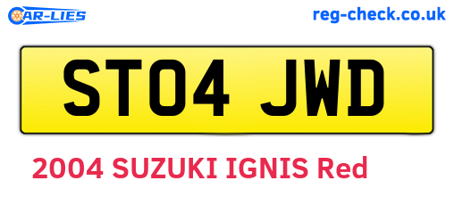 ST04JWD are the vehicle registration plates.