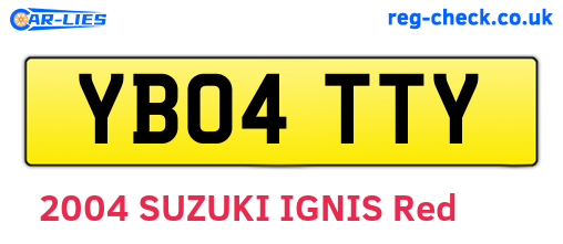 YB04TTY are the vehicle registration plates.