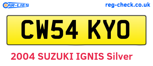 CW54KYO are the vehicle registration plates.