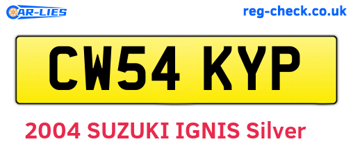 CW54KYP are the vehicle registration plates.