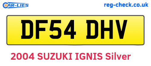 DF54DHV are the vehicle registration plates.