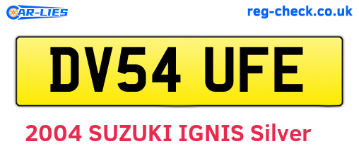 DV54UFE are the vehicle registration plates.