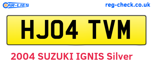 HJ04TVM are the vehicle registration plates.