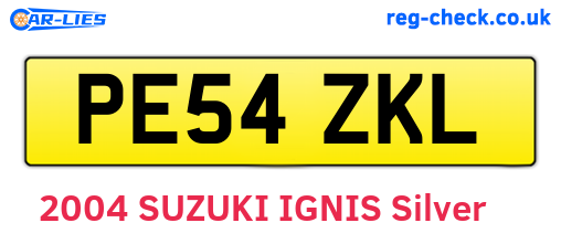 PE54ZKL are the vehicle registration plates.